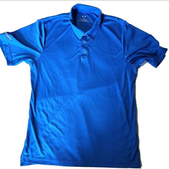 Oakley Polo Shirt Men's LG. Pullover Short Sleeve Blue Golf Polo Collared - Picture 11 of 12